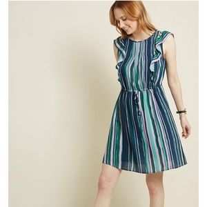 New! ModCloth Sleeveless A-Line Dress in Blue - XL